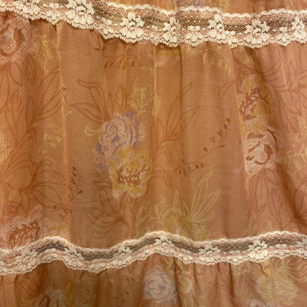 Victoria's Secret Orange Floral Babydoll with White Lace - Picture 4 of 11
